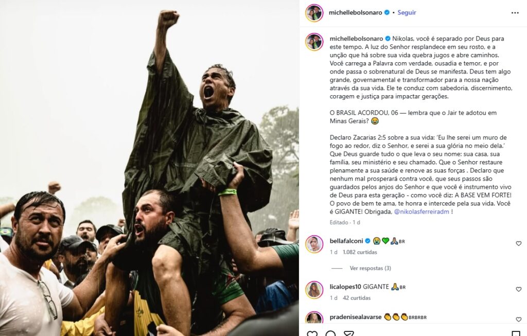 Michelle chama Nikolas Ferreira de ‘filho 06’ de Bolsonaro