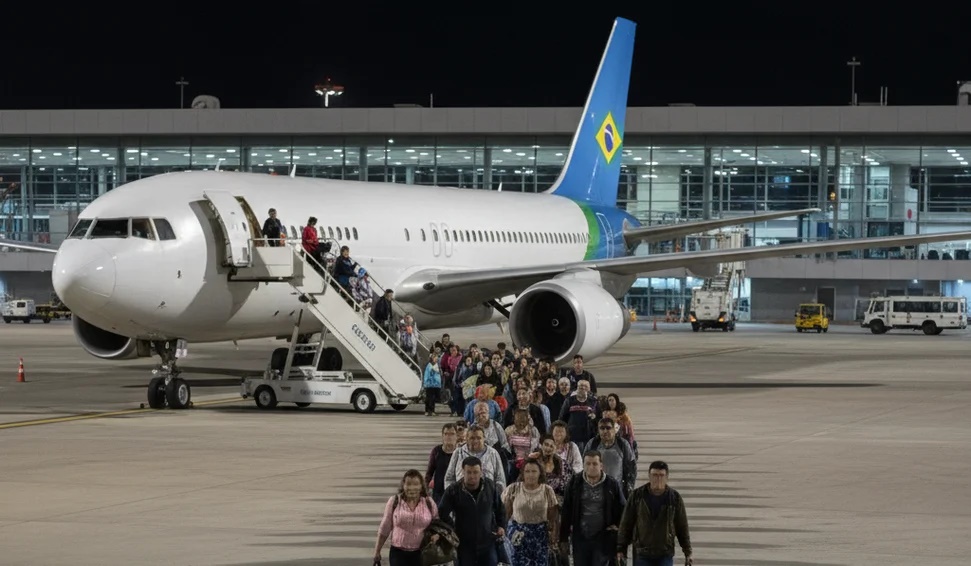 Mais 124 brasileiros repatriados dos EUA chegam ao Brasil