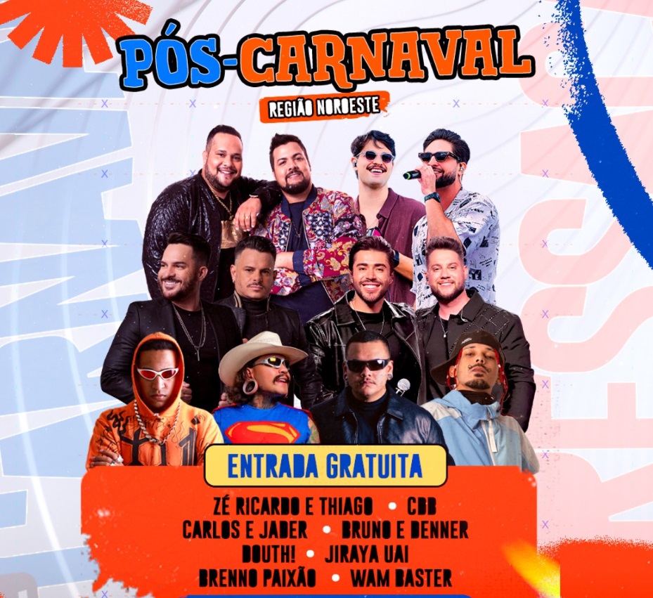 Região Noroeste de Goiânia recebe programação gratuita de pós-Carnaval com Jiraya Uai e outras atrações